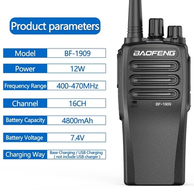 acheter Radio numérique à deux voies Baofeng BF-1909 Chargement USB Signal stable à l'épreuve de la poussière Voix claire Transmetteur sans fil à longue portée fabrication en ligne
