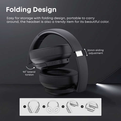 Airphone Max ANC Annulation du bruit Écouteurs sans fil Écouteurs pliables portables Lecteur MP3 avec microphone Écouteur Bluetooth