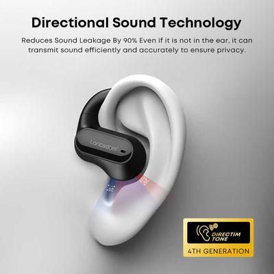 Langsdom 80H temps de jeu à l'oreille ouverte Écouteurs Bluetooth sans fil avec microphone Écouteurs Bluetooth avec crochets d'oreille Écouteurs OWS