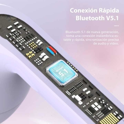 Écouteur et microphone 51-60 ms retard temps écouteur et microphone sans fil avec connexion sans fil et JL chipset