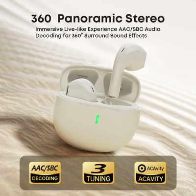 Écouteur et microphone 250mAh Capacité de la batterie Écouteurs Bluetooth à réduction de bruit avec réduction de bruit et 1-2 heures de charge